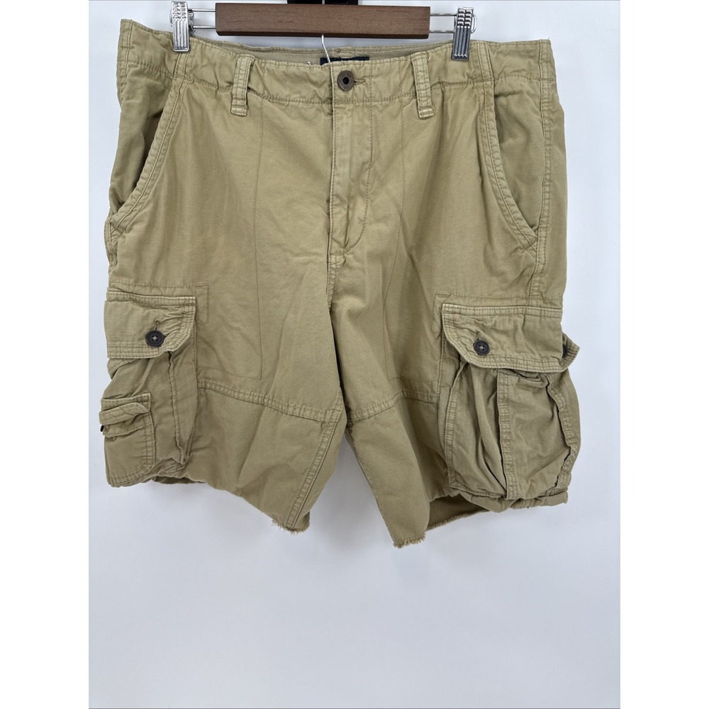 American Eagle Outfitter Cargo Shorts Mens 36 Beige Cotton Classic Fit Chino AEO